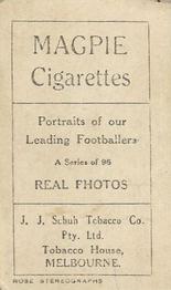 1923 Magpie Portraits of Our Leading Footballers #81 Arthur Coghlan Back